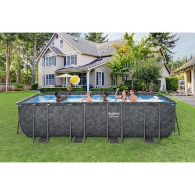 Kit Piscine hors sol tubulaire BESTWAY - APX 365 - 549 x 274 x 132 cm - Rectangulaire (Filtre a sable, 250g polysphere, échelle, bâc