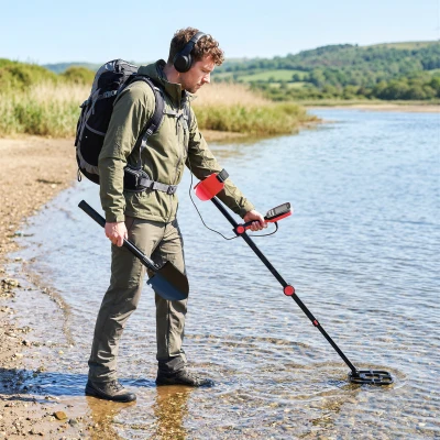 Outsunny Détecteur Métaux Étanche IP68 LCD Pliable avec Accessoires