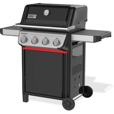 Barbecue a gaz - Weber - Spirit E-410 - Thermometre analogique - Fonte d'aluminium - Tablettes latérales - Noir