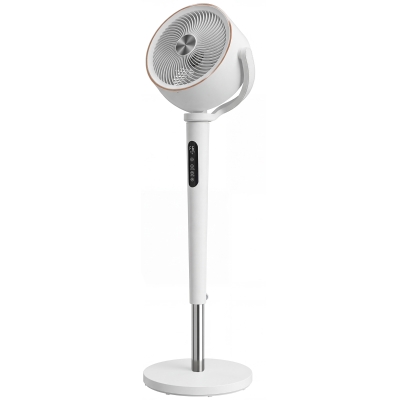 HOMCOM 20dB Silent Standing Fan, 70°+90° Auto Oscillating Fan with 12 Speeds, LED Light, Air Circulator, Remote Control, 12H Timer, Adjustable Height for Bedroom, White