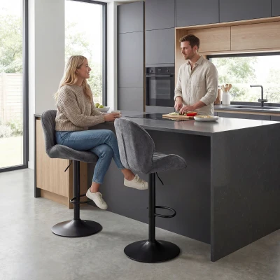 HOMCOM Swivel Bar Stools Set of 2, Adjustable Grey