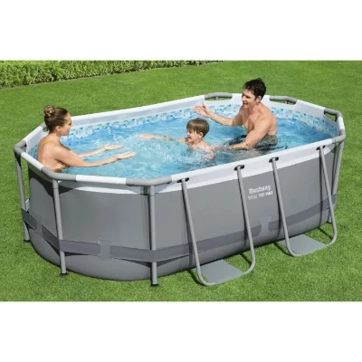 Kit Piscine hors sol tubulaire BESTWAY - Steel Pro MAX™ - 305 x 200 x 84 cm - Ovale (Livrée avev filtre a cartouche et 1 cartouche)