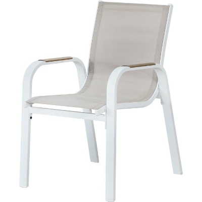 Lot de 4 fauteuils repas de jardin - VIANEA – Aluminium et textilene – 52 x 64,5 x 86,5 cm