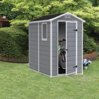 Abri de jardin 2,5 m² KETER Manor 46S, 192 x 130 x 198 cm - Abri résistant aux intempéries, Gris