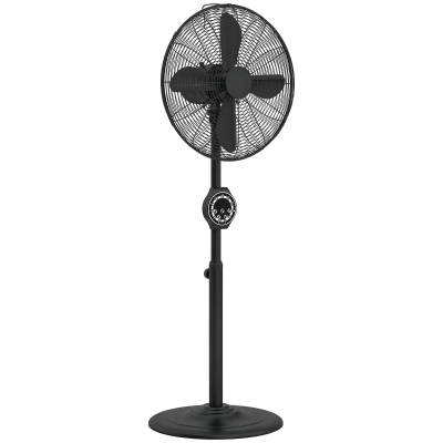 HOMCOM Metal Pedestal Fan Oscillating Adjustable Black