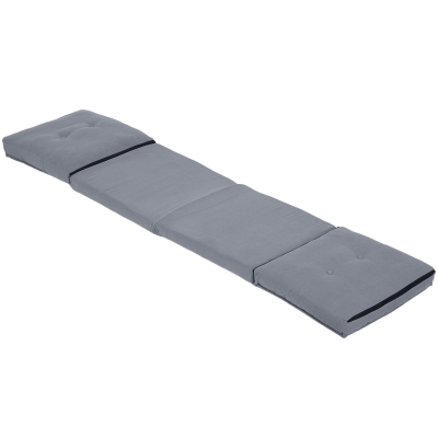HOMCOM Fauteuil de sol pliable en velours côtelé, matelas de sol avec dossier réglable en 5 positions, 59 x 230 x 15 cm, gris