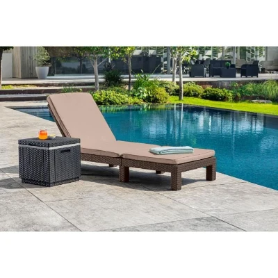 Allibert by KETER - Daytona - bain de soleil - résine imitation rotin tressé - marron - dossier réglable