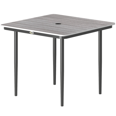 Outsunny Table Jardin Rectangulaire 4 Pers. Extérieur Gris 85x85x72,5cm