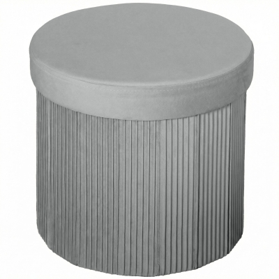 HOMCOM Puff de Arrumação Banco de Arrumação Dobrável 35 L 38x38x38 cm Estofado em Veludo Baú de Arrumação Cinzento Escuro