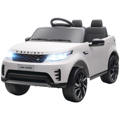 AIYAPLAY Voiture Électrique Enfant Land Rover LED Télécommande Blanc