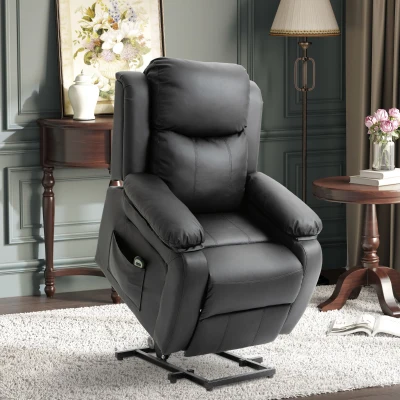 HOMCOM Fauteuil Releveur Électrique Relax avec Repose-pied Noir