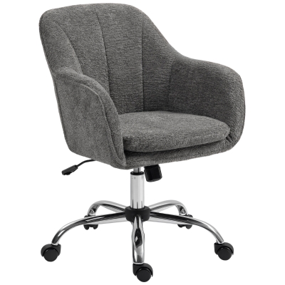 HOMCOM Chaise Bureau Ergonomique Pivotante Réglable Gris