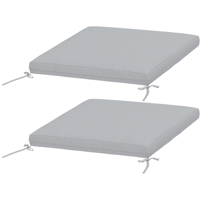 Outsunny Lot 2 Coussins Chaise Jardin 50x50 cm Gris Antidérapants