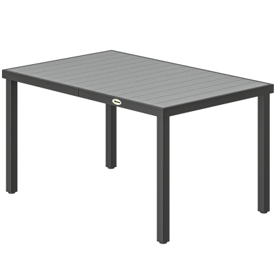 Outsunny Table de Jardin 6 Pers. Acier 140x90x74cm Gris
