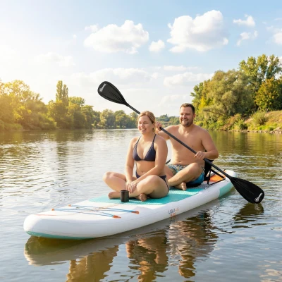 Outsunny Prancha Paddle Surf Insuflável SUP Extra Longa de 335 cm com Assento Remo Conversível Quilhas Bomba e Mochila Carga 180 kg