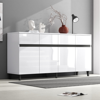 Madia credenza a 4 cassetti, Bianco