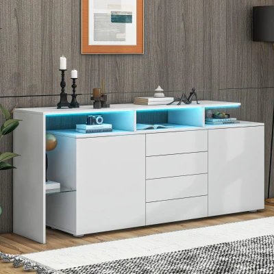 LED-Credenza, Bianco