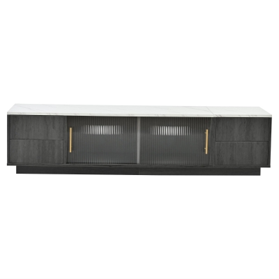Mobile TV basso con 4 cassetti, Grigio