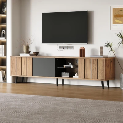 Mobile TV basso Color legno e Nero