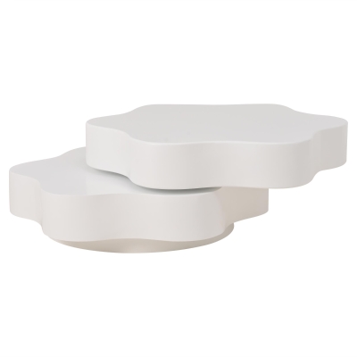 Tavolino da salotto girevole a fiore, Beige