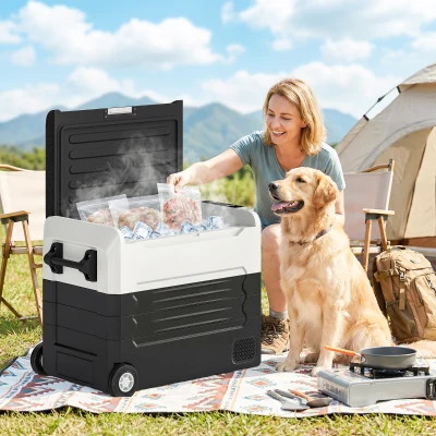 Outsunny Glacière 50L Compresseur Double Zone -20℃ APP Poignée