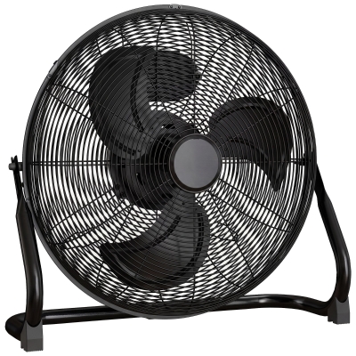 HOMCOM 20" Metal Floor Fan 3-Speed Portable Black