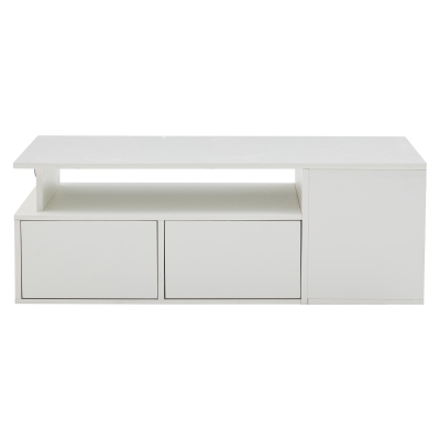 Tavolino da salotto a LED con ripiani, Bianco