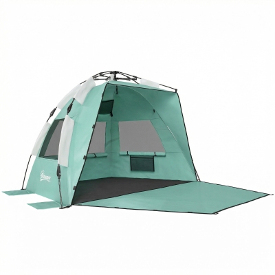 Outsunny Pop-Up Beach Tent 2-3 Person UPF15+ Green