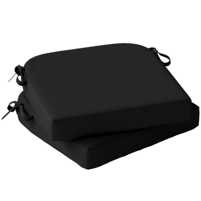 Outsunny Garden Chair Cushions Set of 2, 7cm Foam, Black