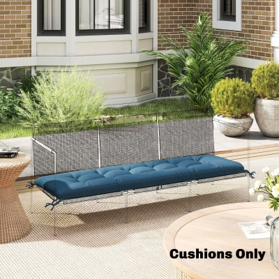 Outsunny Sun Lounger Cushion Memory Foam 190x60cm Blue