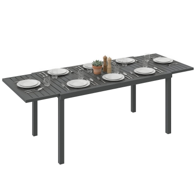Outsunny Aluminium Dining Table for 6-8 Outdoor Dark Grey