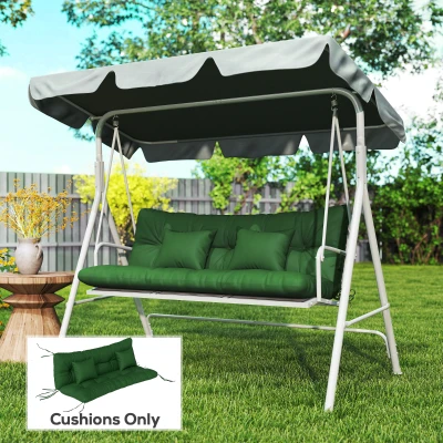 Outsunny 3-Seater Chair Cushions Water-Repellent Green