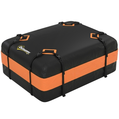 Outsunny Portaequipajes de Techo Impermeable, 425 Litros, Naranja