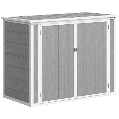 Bin Storage Shed 143W x 75.5D x 110/108.5Hcm Grey