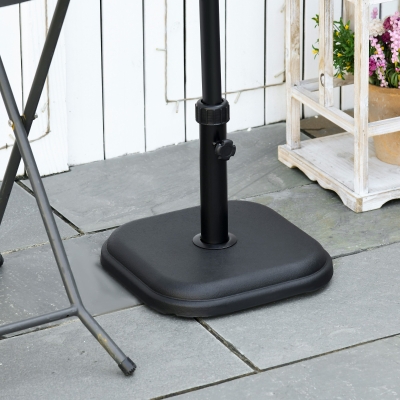 Outsunny Concrete Parasol Base Holder 11kg Square Black