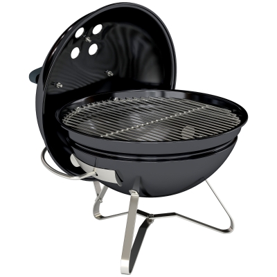 Outsunny Barbecue de Carvão Portátil com Tampa Suporte Grelha Ventilação Ajustável Ø41x44 cm Preto