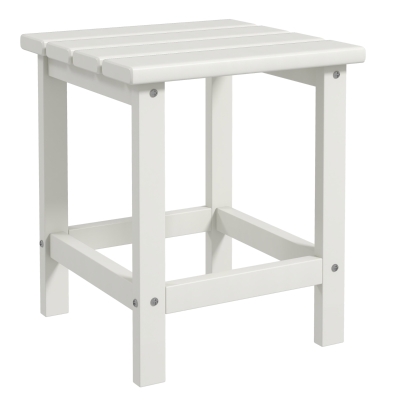 Outsunny Square Coffee Table HDPE Frame Garden 38x38x46cm White