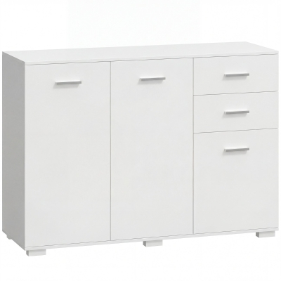 HOMCOM Modern Sideboard Storage Cabinet 2 Drawers 3 Doors White