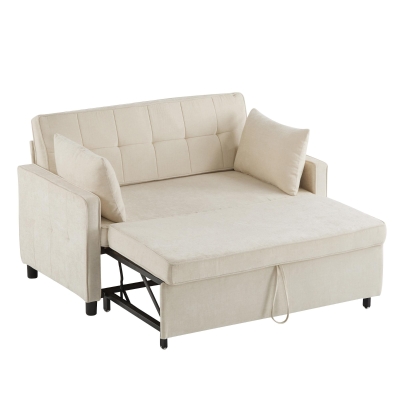 Divano letto a due posti con funzione letto, Beige