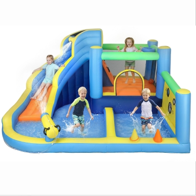 AIYAPLAY Château Gonflable 9-en-1 avec Souffleur Multicolore