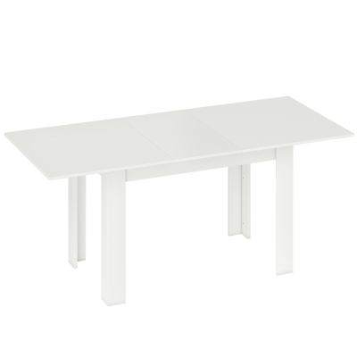 HOMCOM Mesa de jantar extensível, mesa de cozinha retangular, para 6-8 pessoas, 140-180 x 80 cm, branco