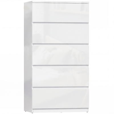 HOMCOM 5-Drawer Storage Cabinet Modern Bedroom Dresser White
