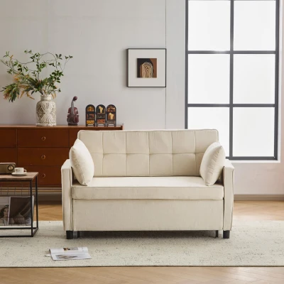 Divano letto a due posti con funzione letto, Beige