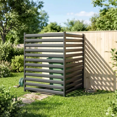 Outsunny Płot ogrodowy 2 panele 91 x 152 cm metalowy płot ochronny z słupkami i kapturkami, odporny na rdzę, czarny