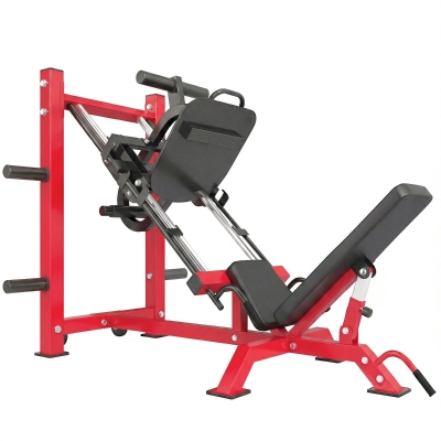 SPORTNOW Presse à Cuisses 455kg Appareil Musculation Réglable Rouge