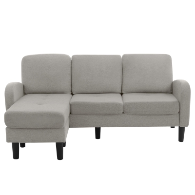 Divano angolare a forma di L con chaise longue, Grigio