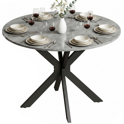 HOMCOM Table Ronde Pliante 2-6 Pers Acier Gris Ciment