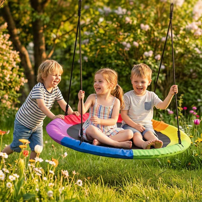 AIYAPLAY Altalena Nido per Bambini 100x100x180 cm Multicolore