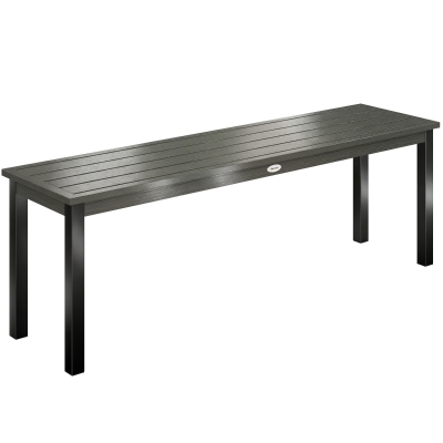 Outsunny Panca da Giardino 2 Posti a Doghe Effetto Legno Grigio