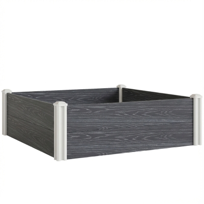 Outsunny Letto da Giardino in Vinile 102x102x33 cm Grigio Scuro